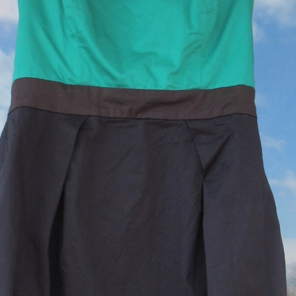 French Connection dress strapless with pockets color block office 6 - Picture 6 of 12